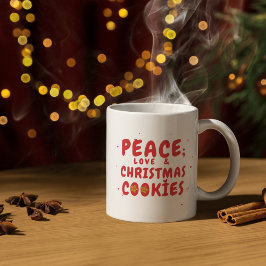 Peace, Love, and Christmas Cookie コーヒーマグカップ