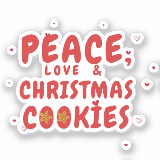 Peace, Love, and Christmas Cookie シール (正面)