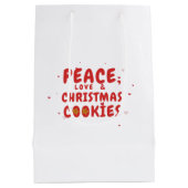 Peace, Love, and Christmas Cookie ミディアムペーパーバッグ (裏面)