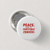 Peace, Love, and Christmas Cookie 缶バッジ (正面&裏面)