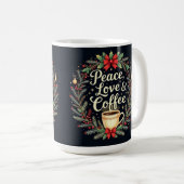 Peace Love and coffee  コーヒーマグカップ (正面右)