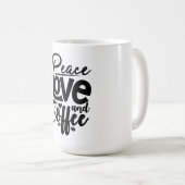 Peace Love and Coffee コーヒーマグカップ (正面右)
