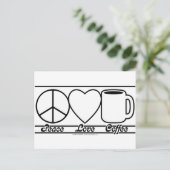 Peace Love and Coffee ポストカード (スタンド正面)