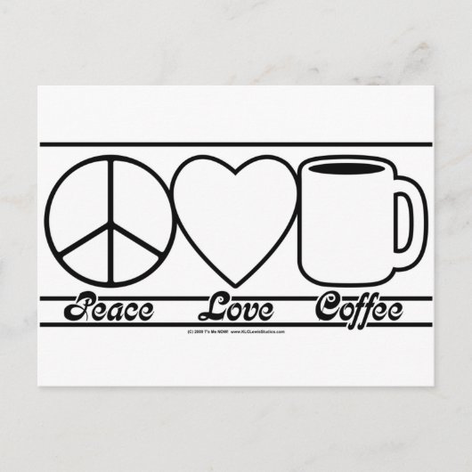 Peace Love and Coffee ポストカード (正面)
