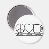 Peace Love and Coffee マグネット (正面/裏面)