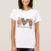 Peace Love and Coffee Tシャツ (正面)