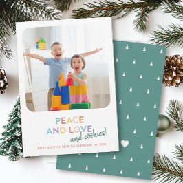 Peace Love and Cookieおもしろいブライトレインボーツリー シーズンカード