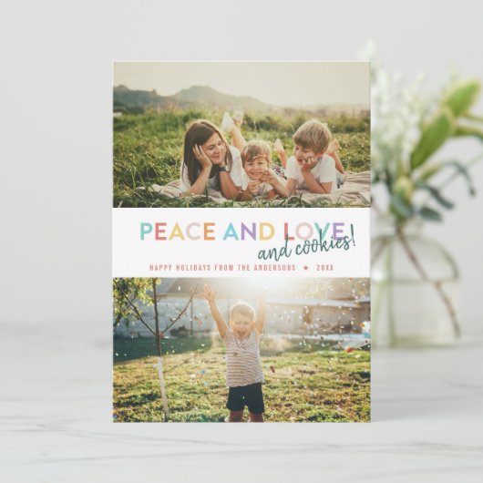 Peace Love and Cookieおもしろい2フォトレインボー シーズンカード (スタンド正面)