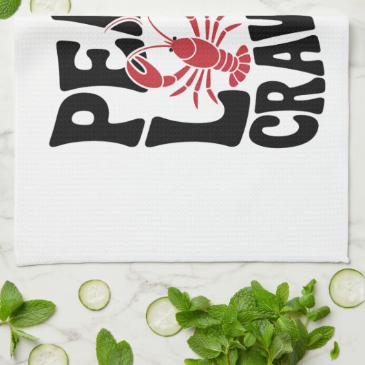 Peace Love and Crawfish Cajun キッチンタオル (折り畳み)