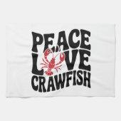 Peace Love and Crawfish Cajun  キッチンタオル (横)