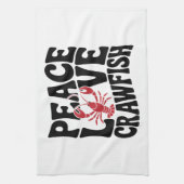 Peace Love and Crawfish Cajun  キッチンタオル (縦)