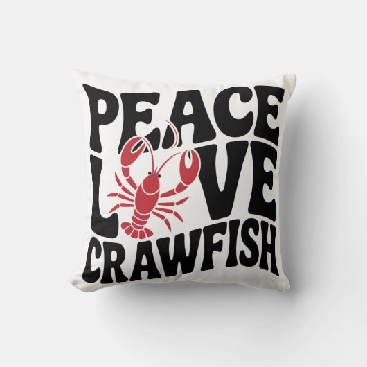 Peace Love and Crawfish Cajun  クッション (正面)