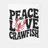 Peace Love and Crawfish Cajun フリースブランケット (正面)