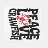 Peace Love and Crawfish Cajun フリースブランケット (正面(横))