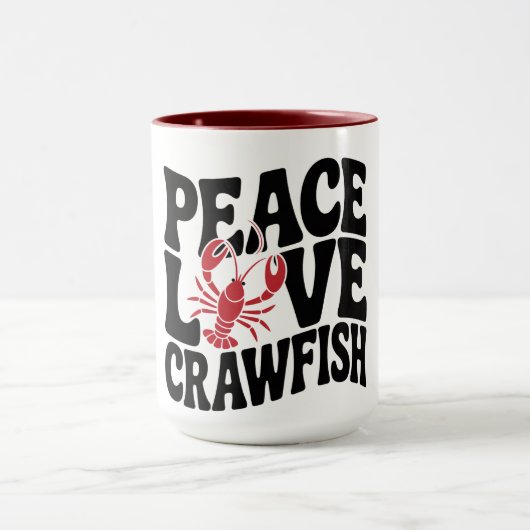 Peace Love and Crawfish Cajun  マグカップ (中央)