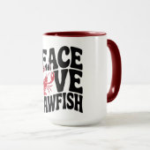 Peace Love and Crawfish Cajun  マグカップ (正面右)