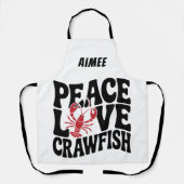 Peace Love and Crawfish Cajun Name エプロン (正面)