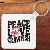 Peace Love and Crawfish Cajun Name キーホルダー (裏面)