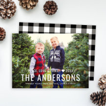 Peace Love and Family Black Buffalo Plaid写真