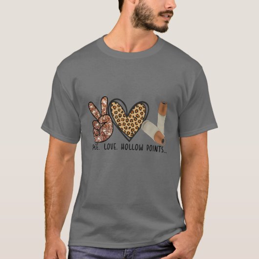Peace Love And Hollow Points Leopard Tシャツ (正面)