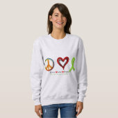 Peace Love and Hope Organ Donation Saves Lives スウェットシャツ (正面フル)