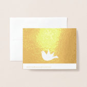 Peace love and Joy doveクリスマスフォト金ゴールド 箔カード (裏面封筒付き)