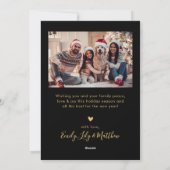 Peace Love and Joy Scriptブラック&金ゴールド5写真 シーズンカード (裏面)