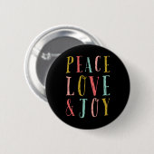 Peace Love And Joy Whimsical Holiday Toddler T Shi 缶バッジ (正面&裏面)