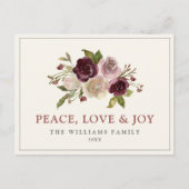 Peace Love and Joy Winter Bouquet シーズンポストカード (正面)
