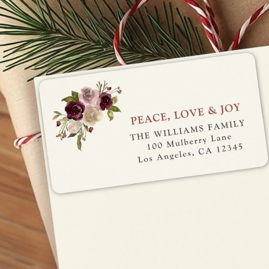 Peace Love and Joy Winter Bouquet ラベル
