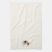 Peace Love and Joy Winter Bouquet Beige Holiday キッチンタオル (縦)