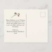 Peace Love and Joy Winter Bouquet Black シーズンポストカード (裏面)