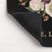 Peace Love and Joy Winter Bouquet Black Holiday マウスパッド (コーナー)