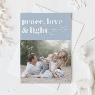 Peace Love and Light Blue Hanukkah写真 シーズンカード