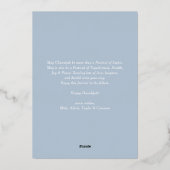 Peace Love and Light Blue Hanukkah写真 箔シーズンカード (裏面)