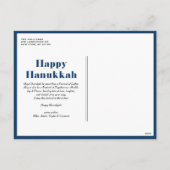 Peace Love and Light Navy Blue Hanukkah写真 シーズンポストカード (裏面)