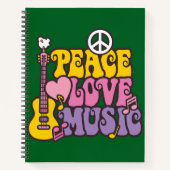 Peace, Love, And Music Notebook ノートブック (正面)