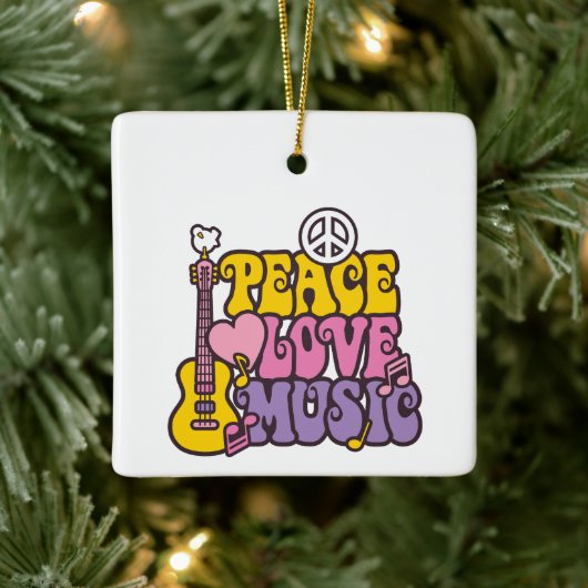 Peace, Love, And Music Ornament セラミックオーナメント (ツリー)