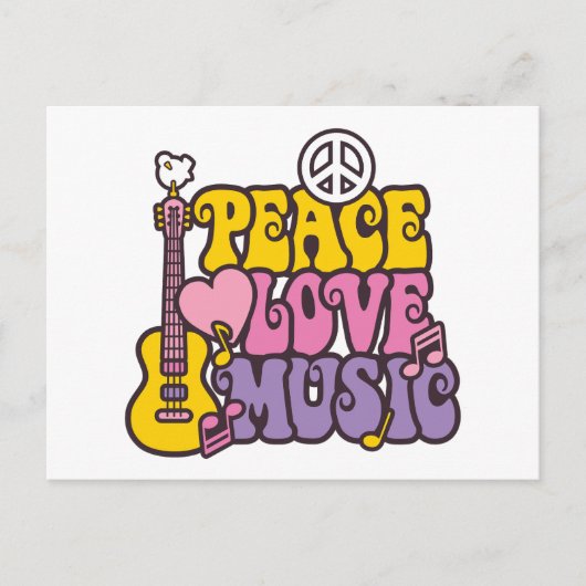 Peace, Love, And Music Postcard シーズンポストカード (正面)
