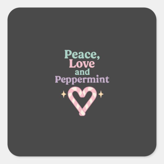 Peace, Love and Peppermint スクエアシール (正面)