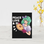 Peace Love And Pi - 3月14日Pi Day Anime Math カード (黄色い花)