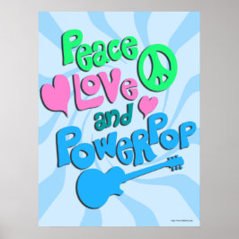 Peace Love and Powerpopおもしろい音楽テーマ ポスター