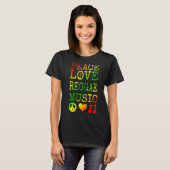 Peace, Love and Reggae Music Shirtレゲエ Tシャツ (正面フル)