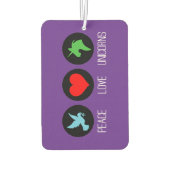 Peace love and unicorns カーエアーフレッシュナー (裏面)