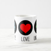 Peace love and unicorns コーヒーマグカップ (中央)