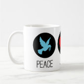 Peace love and unicorns コーヒーマグカップ (左)