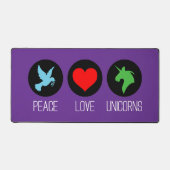 Peace love and unicorns デスクマット (正面)