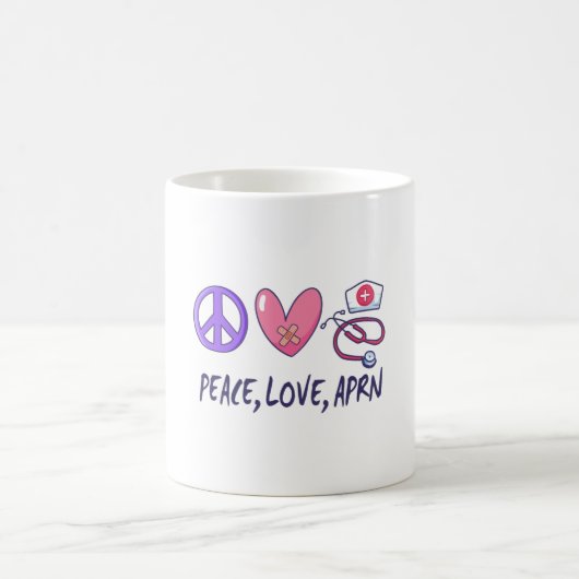 Peace Love APRN コーヒーマグカップ (中央)