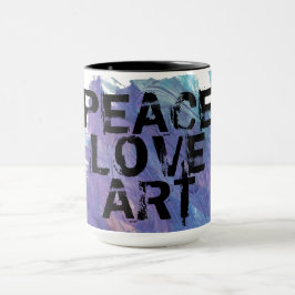 PEACE LOVE ARTタイプ+絵画の背景 | マグカップ
