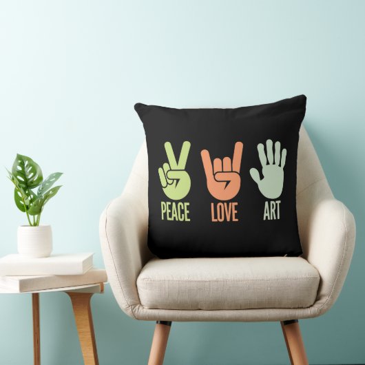 Peace Love Art – Creative Expression クッション (椅子)
